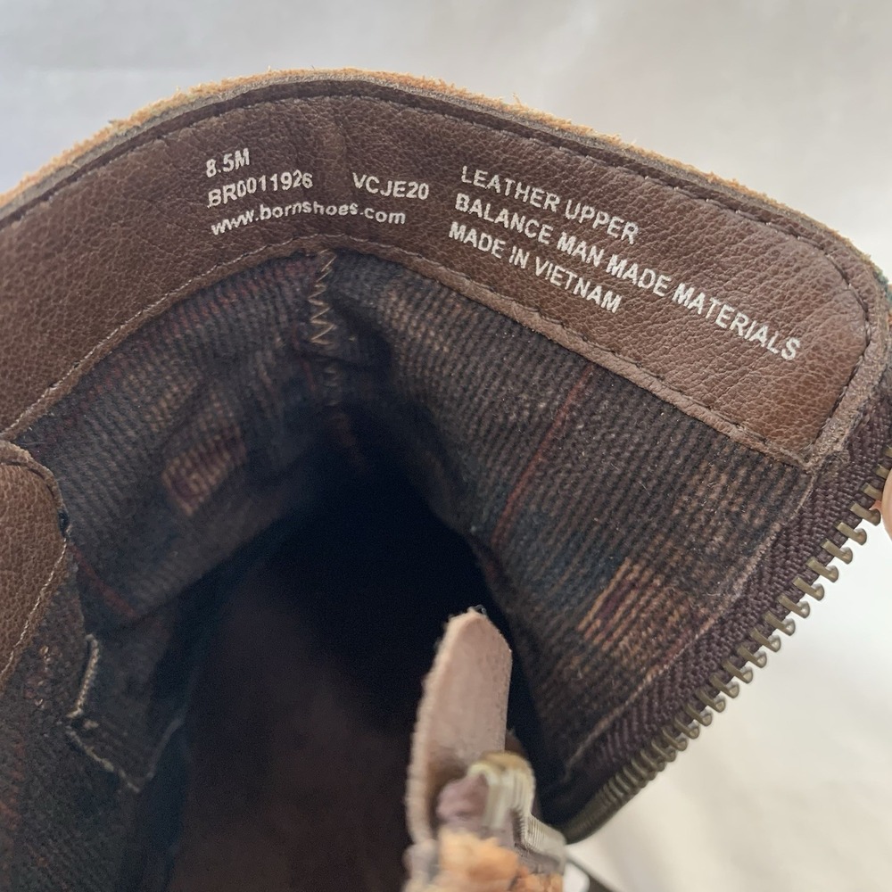 BORN FAYWOOD RUST -Tobacco Distressed Oil Rub SUEDE Ankle Boot SZ- 8.5M Brown - Picture 11 of 16